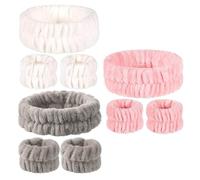 Ensemble Bandeau de Sport et Bracelets en Flanelle pour Exercice | Absorption Sueur, Empêche les Cheveux de Tomber Visage, Limite L’écoulement D’humidité, Élasticité