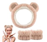 Ensemble bandeau et bracelet, bandeau absorbant pour le visage, soins de la peau | Bandeau confortable avec oreilles d'animaux pour se laver le visage, se baigner, soins du visage