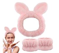Ensemble bandeau et bracelet - Bandeau absorbant pour yoga, spa | Bandeau confortable avec oreilles d'animaux pour se laver le visage, se baigner, soins du visage