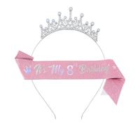 Ensemble bandeau scintillant et ruban d'épaule pour filles de 3 à 10 ans, accessoires de fête de princesse, accessoires de fête pour filles