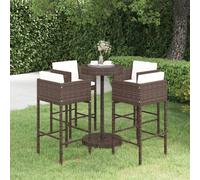 Vidaxl Ensemble De Bar De Jardin 5 Pcs Et Coussins Résine Tressée Noir Noir