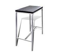 Ensemble bar de petit-déjeuner avec cadre en acier et table en MDF, ensemble compact avec 2 tabourets, peu encombrant et moderne, idéal pour la cuisine, la salle à manger et les petites pièces