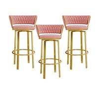 Ensemble Bar Haut avec Dos, comptoir Cuisine tabourets en Velours pour la Salle à Manger de l'île, pi (3pcs Hauteur 75 cm)
