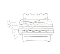 Ensemble barbecue extérieur avec brochettes, friteuse à air carrée, cuiseur vapeur, support en acier inoxydable