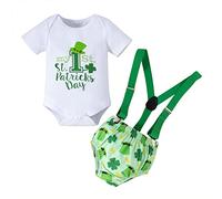Ensemble barboteuse courte Patrick Lettre imprimée Fille Bébé Bavoir St Day Filles Tenues et Ensemble Pantalons Enfants 140 Filles, vert, 6-12 mois
