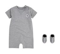 Converse Ensemble barboteuse Lil Chuck manches courtes gris avec chaussettes 6 mois