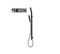 Ensemble barre de douche 120cm, 2 supports, douchette et flexible flat one noir mat BLACK & WHITE - BOSSINI D47062073
