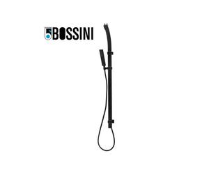 Ensemble barre de douche 120cm, 2 supports, douchette et flexible flat one noir mat BLACK & WHITE - BOSSINI D47062073