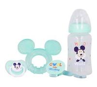 Ensemble Bébé avec Biberon / Sucette / Anneau de Dentition / Porte-tétine Mickey Mouse Bleu Bleu