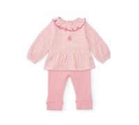 Ensemble Bébé Avec Blouse À Volants En Tissu Plat Et Leggings En Maille Rose 0/1M(50/54)