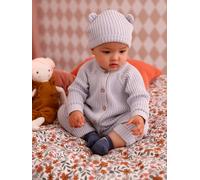 VERTBAUDET Ensemble bébé combinaison et bonnet à oreilles en tricot bleu pâle 6M(67CM)