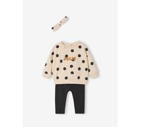 Ensemble bébé fille 3 pièces sweat + legging + bandeau personnalisable anthracite 4A(104CM)