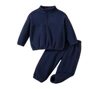 Ensemble Bébé Fille Garçon en polaire Sweatshirt Zippé Pantalon pour Hiver | Manche Longue Sweat Polaire Doux,Survêtement Uni Chaud,Vêtement Pantalon de jogging,Enfant Teddy Tenue Automne à l'extérieur