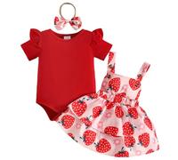Ensemble Bébé Fille Imprimé Haut+Salopette Jupe d'été Automne 3Pcs Vêtement