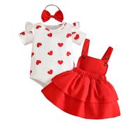 Ensemble Bébé Fille Imprimé Haut+Salopette Jupe d'été Automne 3Pcs Vêtement