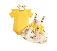 Ensemble Bébé Fille Imprimé Haut+Salopette Jupe d'été Automne 3Pcs Vêtement