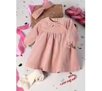 VERTBAUDET Ensemble bébé Fille Robe Bandeau Collants Coffret Cadeau Noël Rose poudré 12M(74CM)