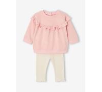 Ensemble bébé fille sweat à volant + legging rose 9M(71CM)