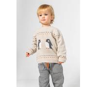 Ensemble Bébé Garçon En Maille Avec Pingouins Beige 1M(54CM)