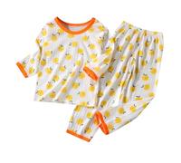 Ensemble Bébé Garçon Fille Été de 2 Pièces, Body à Rayure Manches Longues + Pantalon Taille Élastique d'Été pour Garçons et Filles, Vêtements Ensemble Mignon pour Bébés (YE2, 3-6 Months)