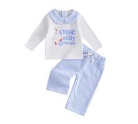 Ensemble Bebe Garcon Haut Col Claudine et Pantalon Raye (Bleu, 6-12 mois)