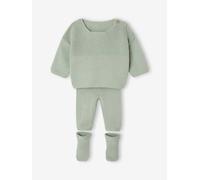 VERTBAUDET Ensemble bébé garçon tricot 3 pièces vert sauge 9M(71CM)