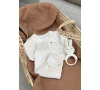 Ensemble Bébé Gilet Et Pantalon À Pied En Velours Eden Beige 6M(67CM)