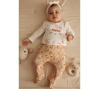 Petit Béguin - Ensemble bébé Gilet et Pantalon en Coton nid d'abeille Miss Plume