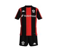 Ensemble Bébé Mini Kit Domicile Kombat Ogc Nice, Football Noir Et Rouge