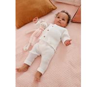 VERTBAUDET Ensemble mixte en tricot gilet et pantalon bébé blanc 9M(71CM)
