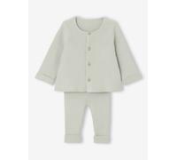 Ensemble bébé mixte gilet pantalon en tricot vert d'eau 12M(74CM)