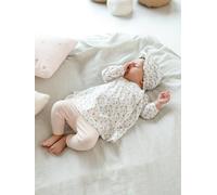 Ensemble bébé naissance 3 pièces bandeau, robe à motifs et legging nude imprimé 1M(54CM)