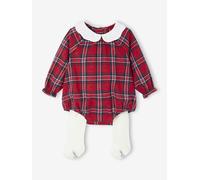 Ensemble bébé Noël barboteuse flanelle et collant collab vertbaudet x Envie de Fraise rouge 12M(74CM)