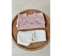 Ensemble bébé pull et legging en tricot swan rose 36M(97CM)