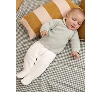 Ensemble bébé pyjama + body + gilet coffret cadeau naissance vert sauge 1M(54CM)