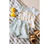 Ensemble Bébé T-shirt Et Short En Gaze De Coton Elio Bleu 36M(97CM)