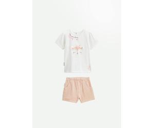 Ensemble Bébé T-shirt Et Short En Gaze De Coton Louison Rose 1M(54CM)