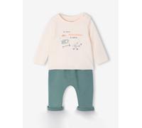 Ensemble bébé tee-shirt et pantalon en molleton bleu canard 6M(67CM)