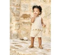 Ensemble bébé top + short en macramé vanille 3M(60CM)
