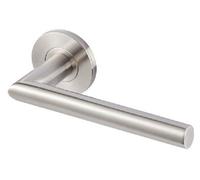 Vachette Poignée de Porte sur Rosace Ovalis - pour Portes Intérieues et Extérieures - Epaisseur de Porte de 30 à 48 mm - en Acier Inoxydable - Carré de 7 mm - Rosace Vendue Séparément - Garantie 2 ans