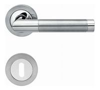 Ensemble béquille sur rosace Clé L BE700A - KARCHER DESIGN - Inox poli satiné - BE700A-BB0-73