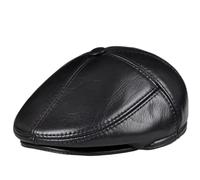 Ensemble béret classique et casquette plate for homme 55-60 cm, couvre-chef d'inspiration vintage, résistant à l'eau, coupe-vent, style gangster rétro, for événements urbains et extérieurs(Black_XL 57