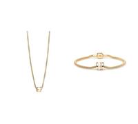 Ensemble BERING Ebro pour femme | Collier et bracelet en acier inoxydable doré