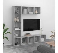 Ensemble Bibliothèque/Meuble TV 3 pcs Chêne Fumé 180x30x180 cm Salon vidaXL
