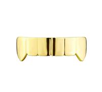 Ensemble Bijoux Dentaires Trapéziques Lisses Placé Or et Argent 18K 6 Dents Supérieures 4 Inférieures Grillz Hip Hop Idéal pour Rappeurs Soirées(Gold,Set)