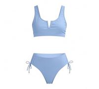 Ensemble Bikini col V, Bas Taille Haute, Fille Adolescente 7-16 Ans, élégant#M