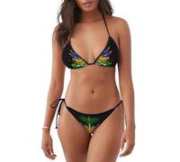 Ensemble Bikini Drapeau Aux Armoiries D'Haïti Drapeau Aux Armoiries D'Haïti Elegant Maillots Deux Pièce Swimsuit Classique Triangle Bikinis pour Vacances Surf Piscine XXL