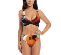 Ensemble bikini illustré de cochons d'Inde pour maillot de bain, piscine, plage, vacances, sports nautiques, essentiel, Noir , L