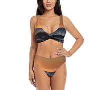 Ensemble bikini Last Sun Rays of Over The Sea Waves pour maillot de bain, piscine, plage, vacances, sports nautiques, essentiel, Noir , XL