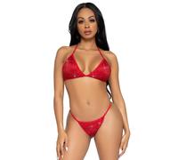 Ensemble bikini Phoenix et string brÃ©silien femme Leg Avenue Rouge M/L